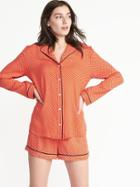 Old Navy Womens Satin Sleep Shirt For Women Red Geo Size Xl
