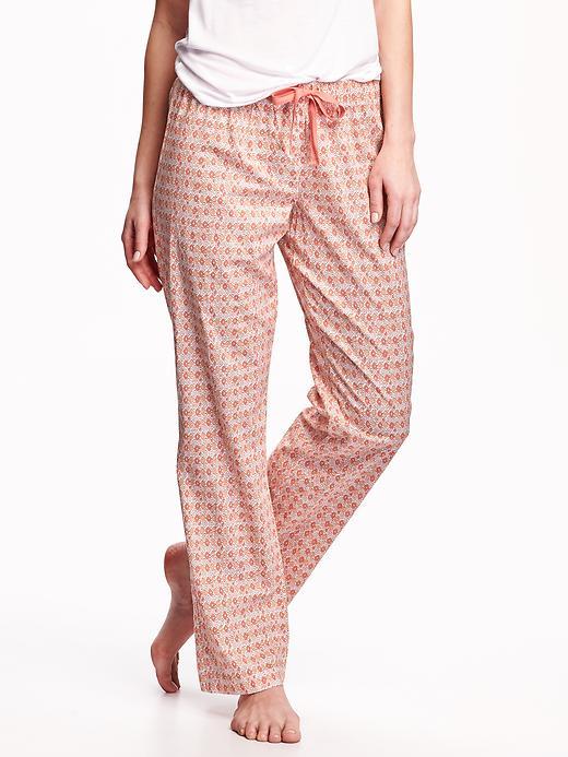 Old Navy Poplin Sleep Pants For Women - Pink Print