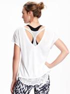 Old Navy Go Dry Cool Mesh Underlay Tee For Women - Bright White