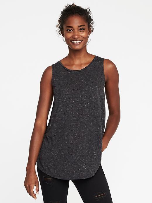 Old Navy High Neck Sparkle Swing Tank For Women - Dark Heather Gray