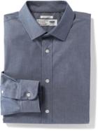 Old Navy Mens Slim-fit Built-in Flex Signature Non-iron Shirt For Men Chambray Blue Size Xxl