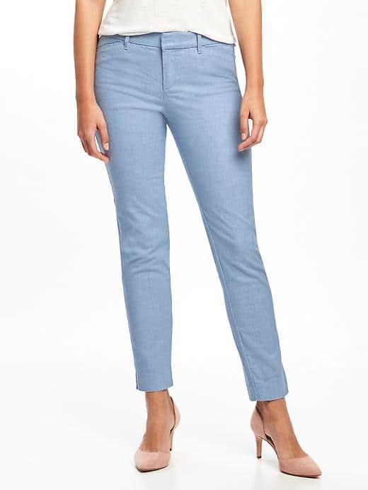 Old Navy Mid Rise Linen Blend Pixie Pants For Women - View Blue