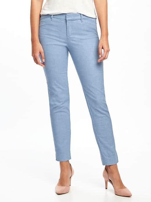 Old Navy Mid Rise Linen Blend Pixie Pants For Women - View Blue