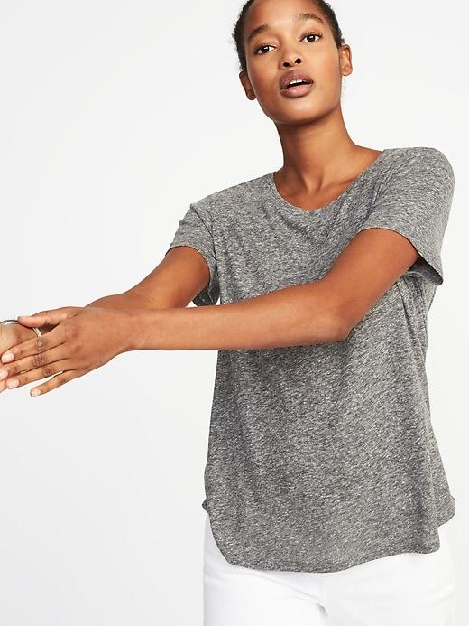 Old Navy Womens Everywear Linen-blend Tee For Women Charcoal Size M
