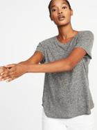 Old Navy Womens Everywear Linen-blend Tee For Women Charcoal Size M