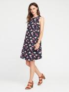 Old Navy Printed Sleeveless Swing Dress For Women - Navy Floral