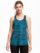 Old Navy Go Dry Performance Mesh Straps Tank For Women - Multi Cool Print Tops