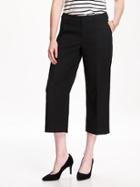 Old Navy Mid Rise Wool Blend Straight Crop Pant For Women - Black