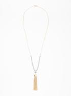 Old Navy Beaded Tassel Chain Necklace For Women - Perry Winkle