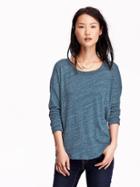 Old Navy Womens Hi Lo Cocoon Tee Size L Tall - Kelp Forest