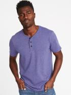 Old Navy Mens Soft-washed Jersey Henley For Men Purple Mountains Size Xxxl