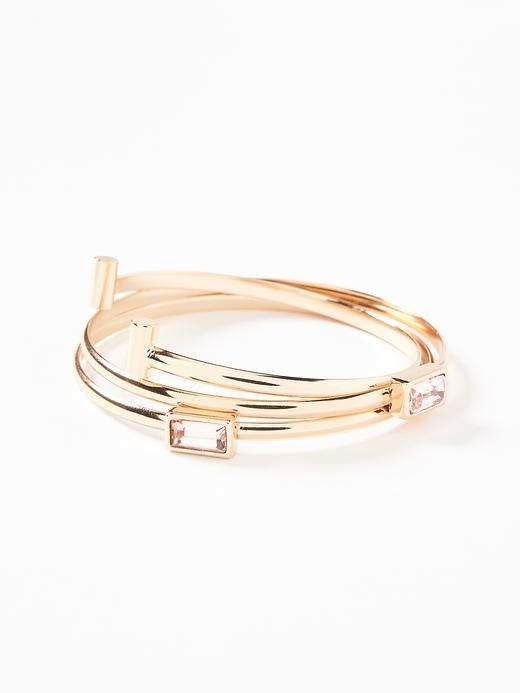 Old Navy Crystal Bangle Set For Women - Rose Gold