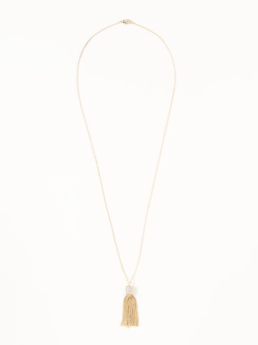 Old Navy Tassel Chain Necklace For Women - Gold