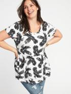 Old Navy Womens Relaxed Plus-size Peplum-hem Top White Size 4x