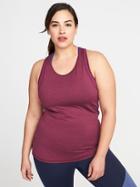 Old Navy Womens Fitted Plus-size Mesh-trim Racerback Tank Winter Plum Size 2x