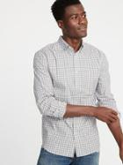 Slim-fit Built-in Flex Plaid Everyday Shirt For Men