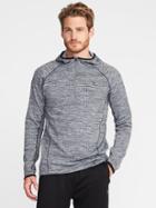 Old Navy Go Warm Textured Fleece 1/2 Zip Hoodie For Men - Tarmac Gray