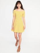 Old Navy Womens Fit & Flare Off-the-shoulder Dress For Women Yellow Stripe Size L