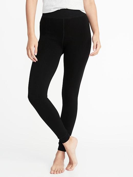 Old Navy Womens Plush-lined Leggings For Women Black Size M