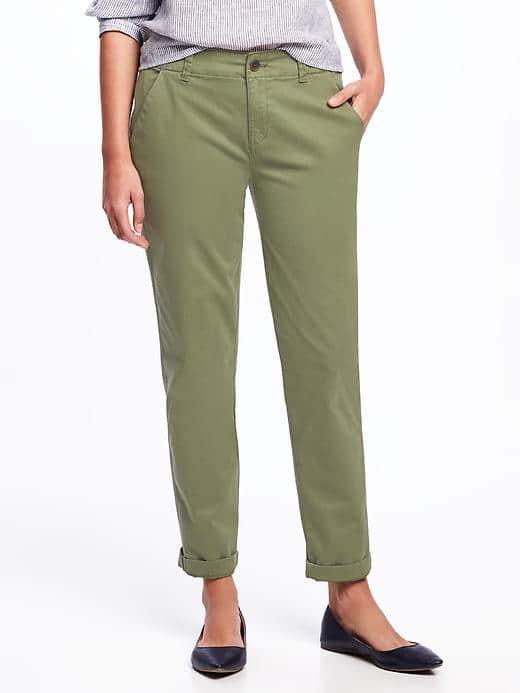 Old Navy Boyfriend Straight Khakis For Women - I Think Olive