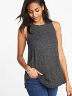 Old Navy Womens Luxe Soft-spun High-neck Swing Tank For Women Charcoal Size S