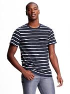 Old Navy Mens Soft-washed Striped Tee For Men Inky Blue Size L
