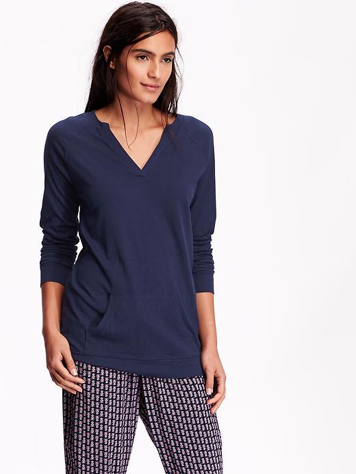 Old Navy Womens Split Neck Jersey Tunics Size L - Lost At Sea Navy