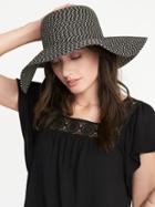 Old Navy Womens Floppy Straw Sun Hat For Women Black Combo Size S/m