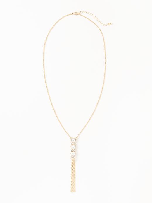 Old Navy Crystal Lariat Necklace For Women - Lichen It