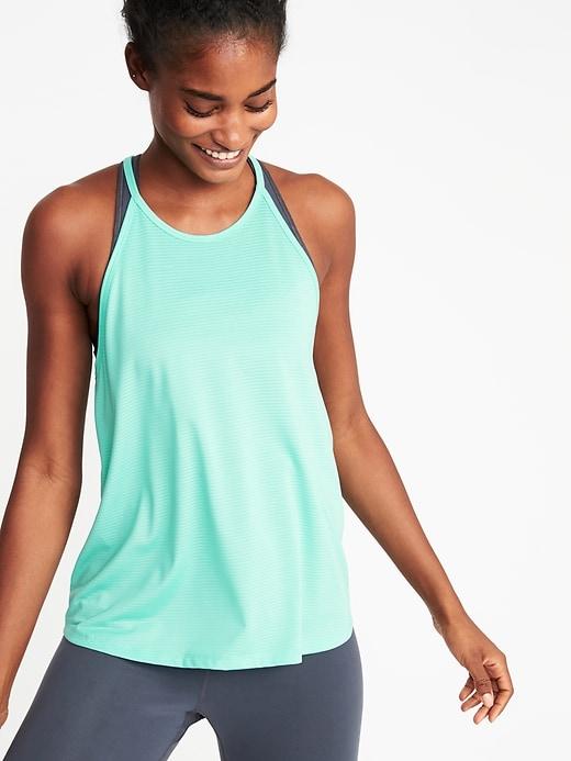 Old Navy Womens Relaxed High-neck Performance Swing Tank For Women Seafoam Size Xxl