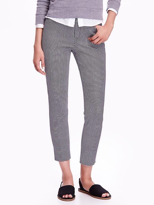 Old Navy Printed Mid Rise Pixie Ankle Pants - Gingham