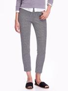 Old Navy Printed Mid Rise Pixie Ankle Pants - Gingham