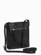 Old Navy Womens Faux-leather Swingpack Bag For Women Black Size One Size