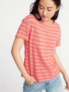 Old Navy Womens Relaxed Mariner-stripe Thick-knit Tee For Women Warm Stripe Size L