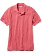 Old Navy Mens Short Sleeve Pique Polos - Berry Sorbet