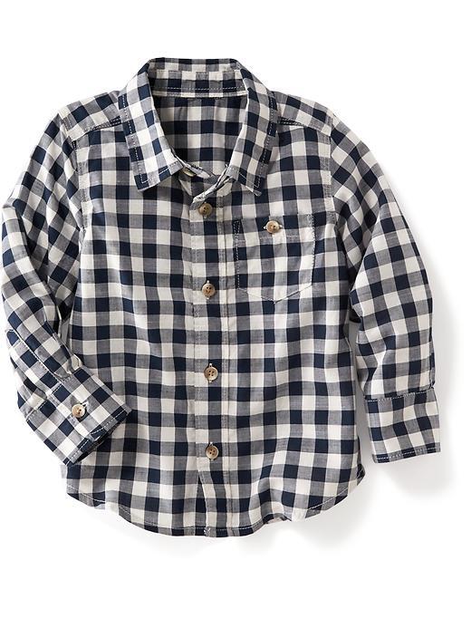 Old Navy Gingham Plaid Shirt - Ink Blue