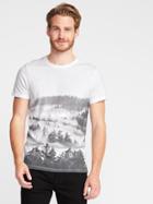 Old Navy Soft Washed Graphic Tee For Men - Bright White