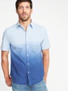 Old Navy Mens Slim-fit Built-in Flex Oxford Shirt For Men View Blue Size L