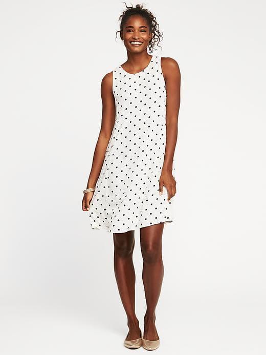 Old Navy Printed Sleeveless Swing Dress For Women - Black/white Dots