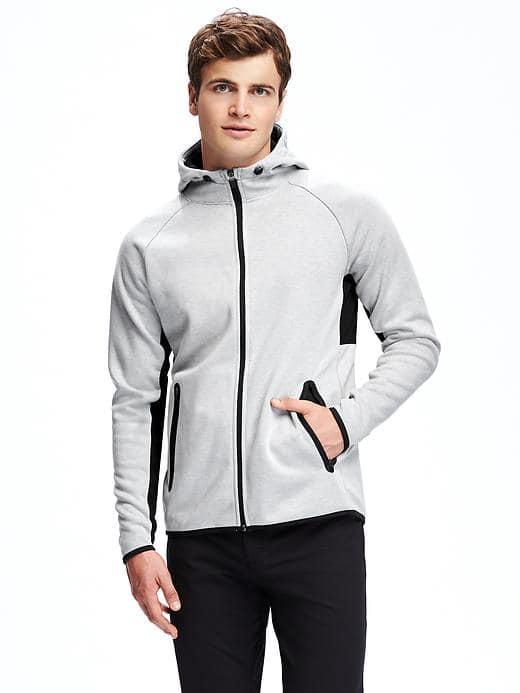 Old Navy Bonded Fleece Performance Hoodie For Men - Light Grey Heather