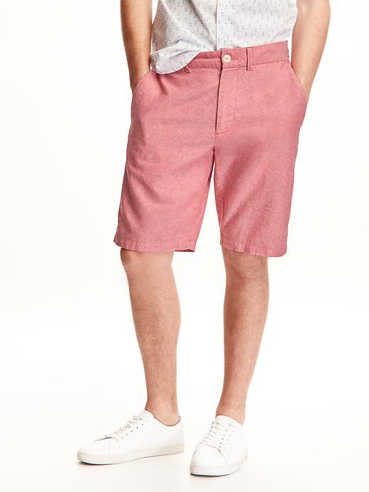 Old Navy Linen Blend Shorts For Men 10 - Berry