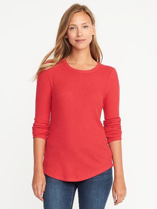 Old Navy Plush Rib Knit Sweater For Women - Ruby Pink
