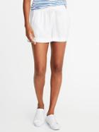 Old Navy Womens Mid-rise Linen-blend Shorts For Women - 4 Inch Inseam Bright White - 4 Inch Inseam Bright White Size Xs