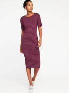 Old Navy Jersey Bodycon Dress For Women - Burgandy Stripe
