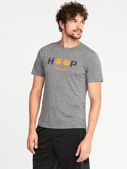 Old Navy Mens Graphic Go-dry Performance Tee For Men Heather Gray Size L