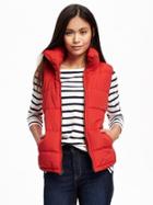 Old Navy Frost Free Puffer Vest For Women - Red Buttons