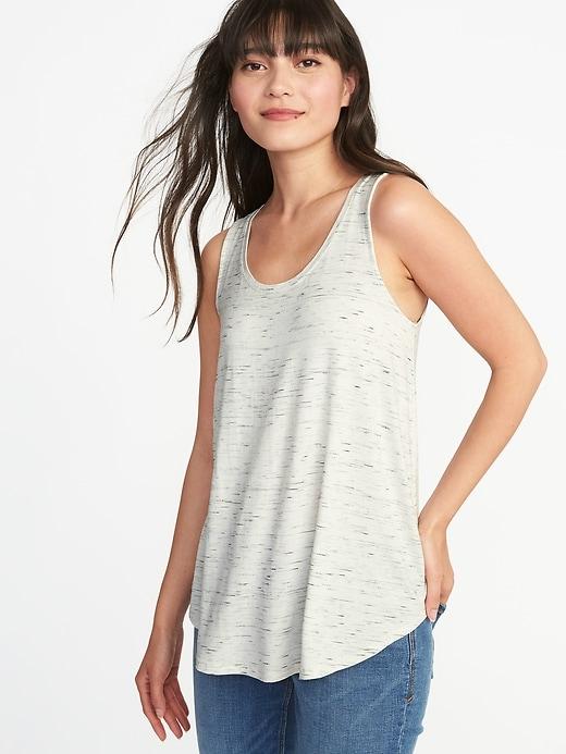 Old Navy Womens Space-dye Luxe Swing Tank For Women Cream Size L