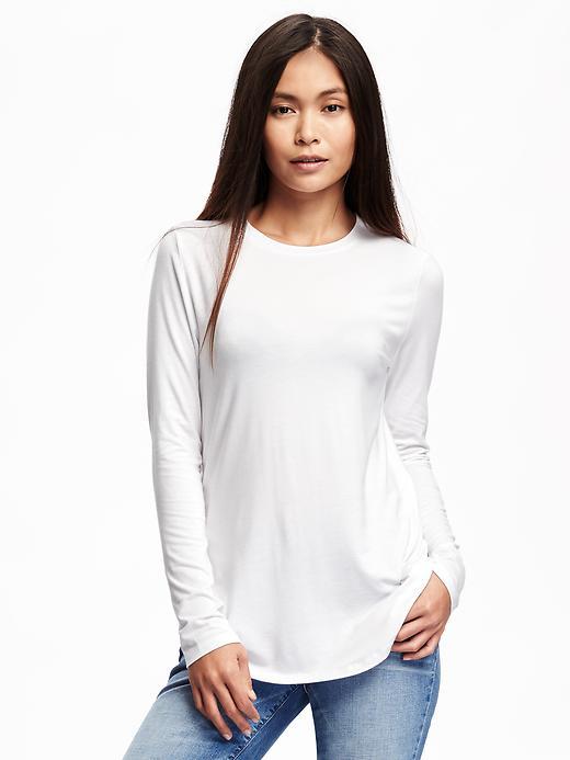 Old Navy Crew Neck Layering Tee For Women - Cream