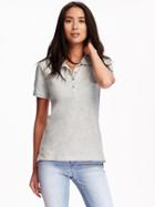 Old Navy Pique Polo For Women - Heather Grey