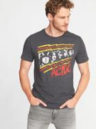 Old Navy Mens Acdc Graphic Tee For Men Dark Charcoal Gray Size L